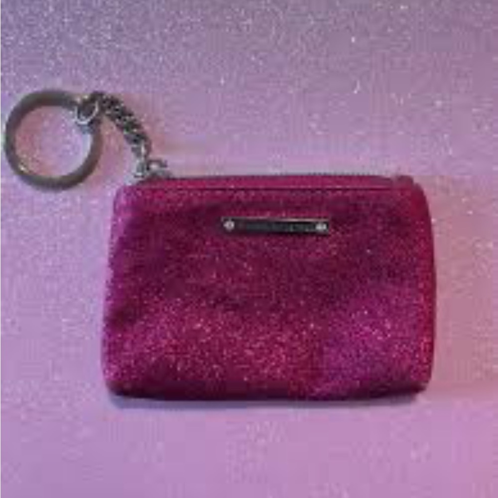Victoria’s Secret Pink Glitter Coin Purse Keychain Wallet